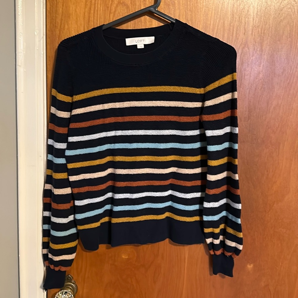 LOFT crew neck striped sweater